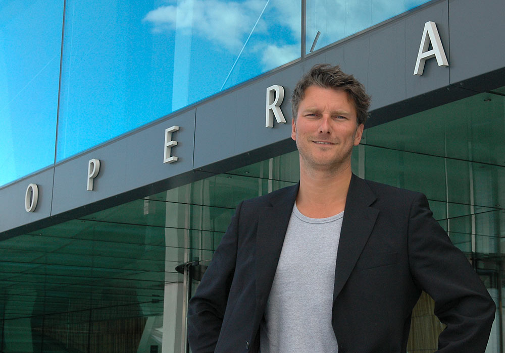 Stefan Herheim outside the Norwegian National Opera, Oslo