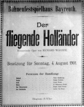 Poster from the first year Der fliegende Holländer was produced at Bayreuth