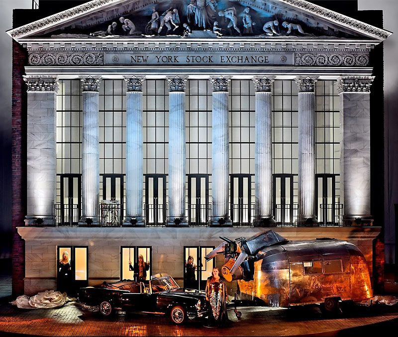Stock Exchange on Wall Street. Götterdämmerung, Castorf at Bayreuth Festival